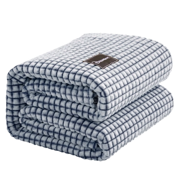 ZFYXGS Fleece Throw Blanket, Soft Lightweight Plus Blanket for Bed, 71 x 79 Inches, Gray