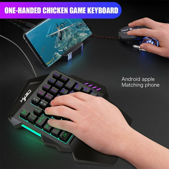 ZFYXGS HXSJ V100+J300 Keyboard Mouse Set 35 Keys Mini USB Wired Keyboard+ Mouse Gift