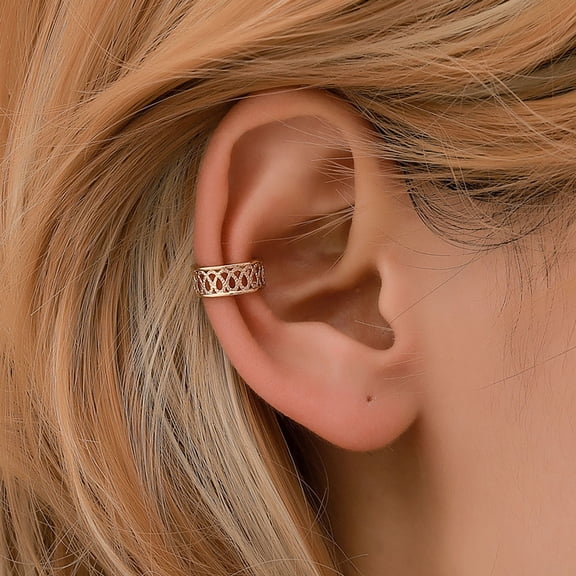 ZFYXGS Hollow Geometric U-Shaped Non-Pierced Earrings Punk Pattern Ear Clip