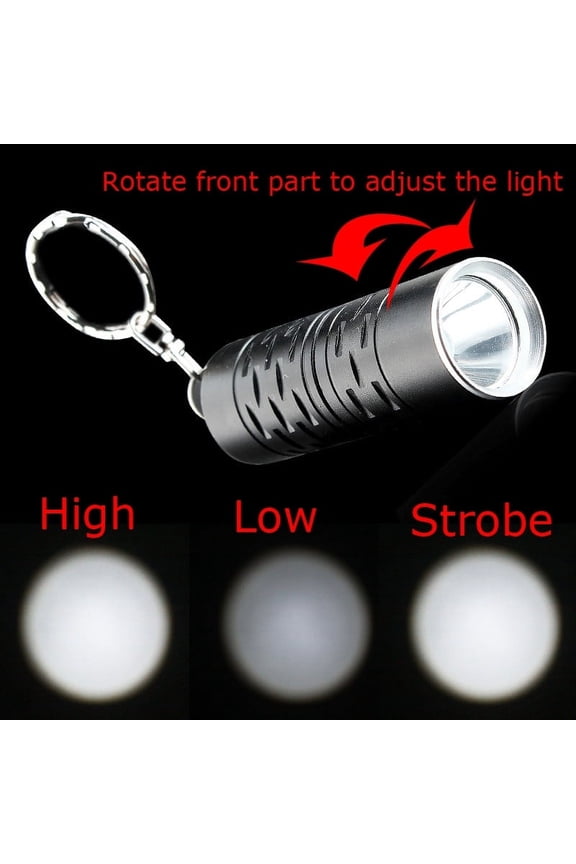 Hot Mini 2000LM LED 3-Mode Keychain Flashlight Torch