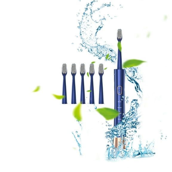 ZFYXGS Kids Electric Toothbrush, 6 Brush Heads and 5 Modes, Blue
