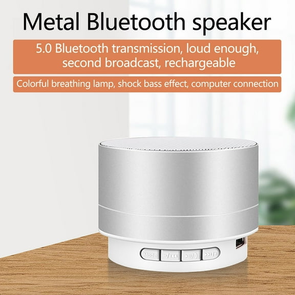 ZFYXGS Metal Bluetooth Audio Phone Computer Mini Speaker Led Memory Card Luminous Mini Audio