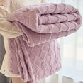 thumbnail image 1 of ZFYXGS Milk Fleece Blanket Winter Thickened Office Nap Coral Fleece Sofa Cover Blanket Shawl Small Blanket All-season Use 59x84 inches Purple, 1 of 6