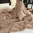 thumbnail image 1 of ZFYXGS Milk Fleece Blanket Winter Thickened Office Nap Coral Fleece Sofa Cover Blanket Shawl Small Blanket All-season Use 70x78 inches Coffee, 1 of 6