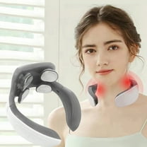ZFYXGS Neck Massager for Pain Relief Deep Tissue, Electric Portable Massager with Heat, Portable Neck Massager with 4 Modes 4 Massage Heads Gift for Women Men