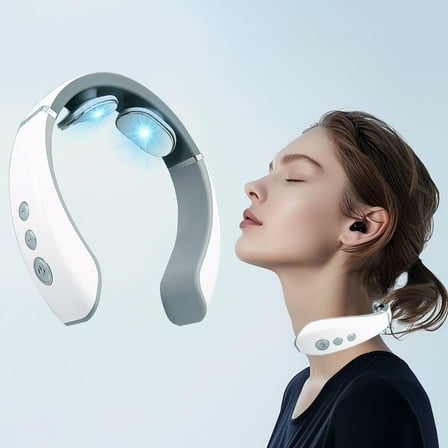 ZFYXGS Neck Massager for Pain Relief Deep Tissue, Electric Portable Massager with Heat, Portable Neck Massager with 10 Modes Gift for Women Men