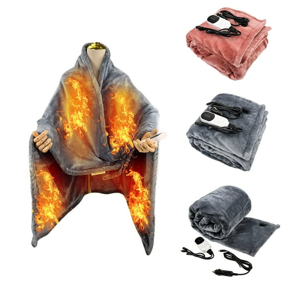 ZFYXGS Portable USB Heated Blanket Throw Pink for Bed Car Couch on Clearance