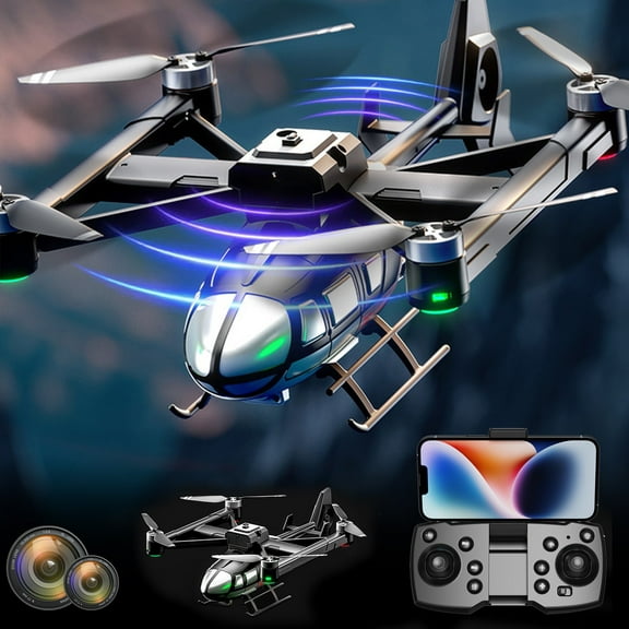 ZFYXGS RC Helicopter FPV Drone With ESC Camera Brushless Motor Drones 2.4G RC Quadcopter With Cool LED Lights Altitude Hold Obstacle Avoidance For Adults
