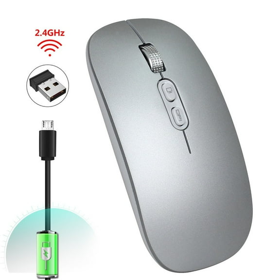 ZFYXGS Rechargeable 2.4G Wireless Mouse Metal Noiseless Silent Mouse