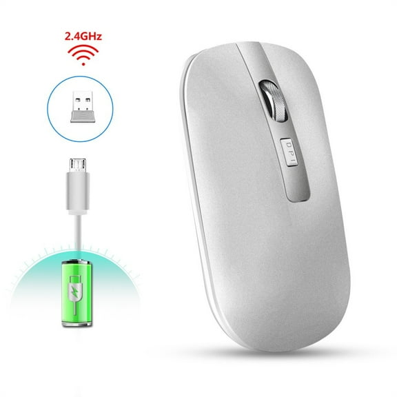 ZFYXGS Rechargeable 2.4G Wireless Mouse Metal Noiseless Silent Mouse