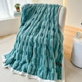 thumbnail image 1 of ZFYXGS Soft Throw Blanket Premium Blanket For Couch Sofa Bed Lightweight Plush Cozy Warm Checkered Blanket For All Season Use Cute Blankets For Women Light blue, 1 of 6