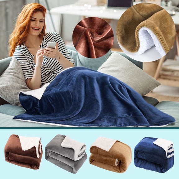 ZFYXGS Throw Blanket, Soft Lightweight Plus Blanket for Bed, 63 x 51 Inches, Brown