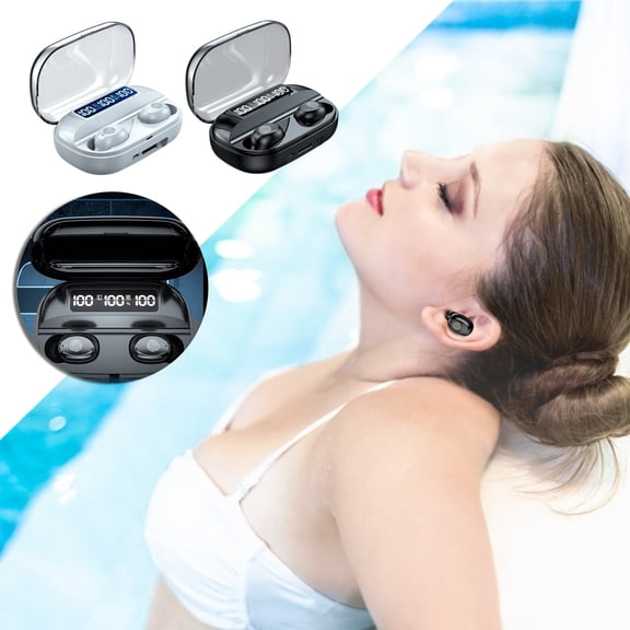 ZFYXGS True Wireless, Bluetooth Headphones Noise Cancelling LED Display Stereo Sound HiFi Waterproof with Charging Case, In-Ear Earbuds for Sports Running Computer Laptop and Work