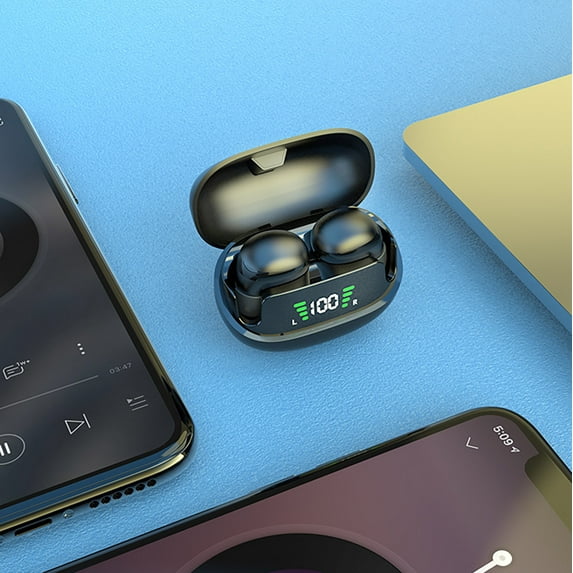 ZFYXGS True Wireless, Bluetooth Headphones Noise Cancelling LED Display Waterproof with Charging Case, In-Ear Earbuds for Sports Running Computer Laptop and Work