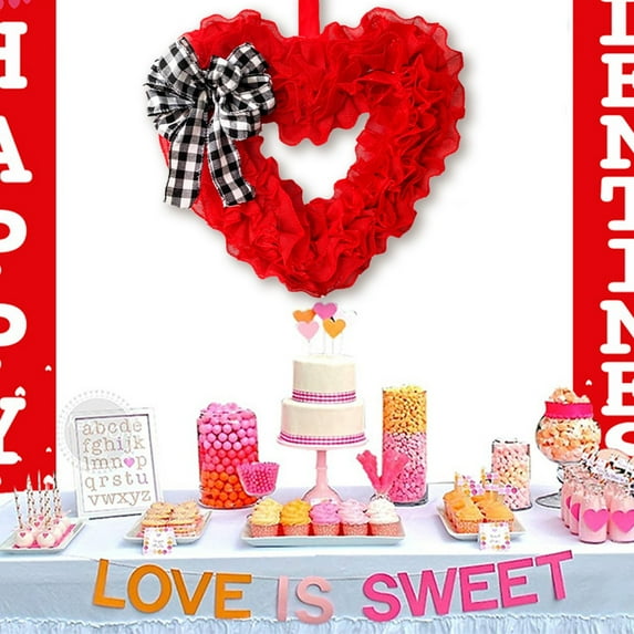 ZFYXGS Valentines Day Decor Wreaths For Front Door Outside Valentine Decorations For The Home Heart Shaped Wreath For Outdoor Valentine's Day Wreath Decoration
