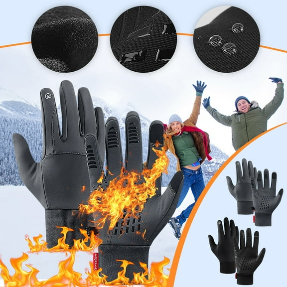 ZFYXGS Winter Gloves for Men and Women, Outdoor Sports And Winter Non Slip Men And Women Plus Velvet Warm Ski Riding Windproof Gloves