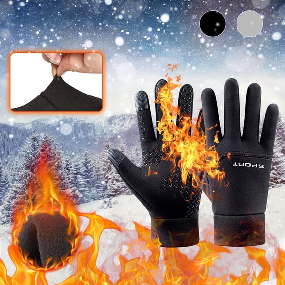 ZFYXGS Winter Gloves for Men and Women, Winter Thickened Warmth And Velvet Non-slip Outdoor Ski Gloves