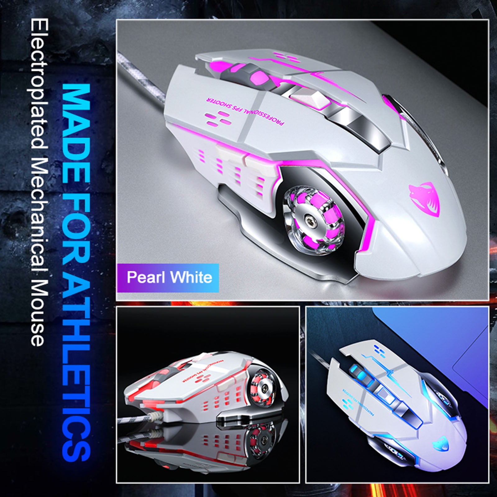 ZFYXGS Wolf V6 Wired Mouse Mechanical Game Computer Electronic Racing ...