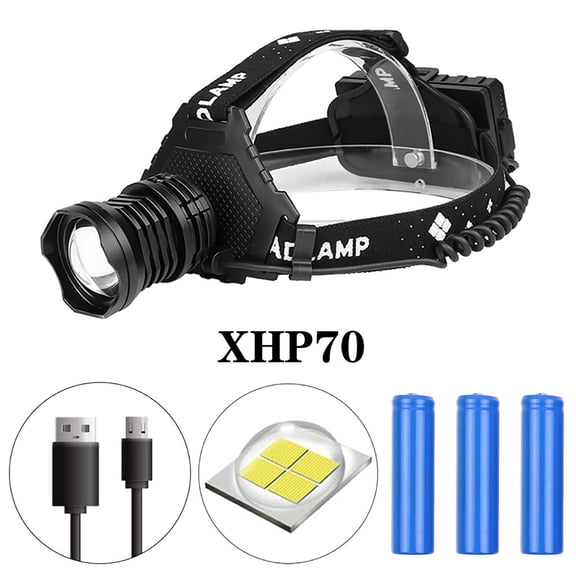 ZFYXGS XHP70 LED Headlamp 5 Modes Headlight Flashlight Torch With Charging Display