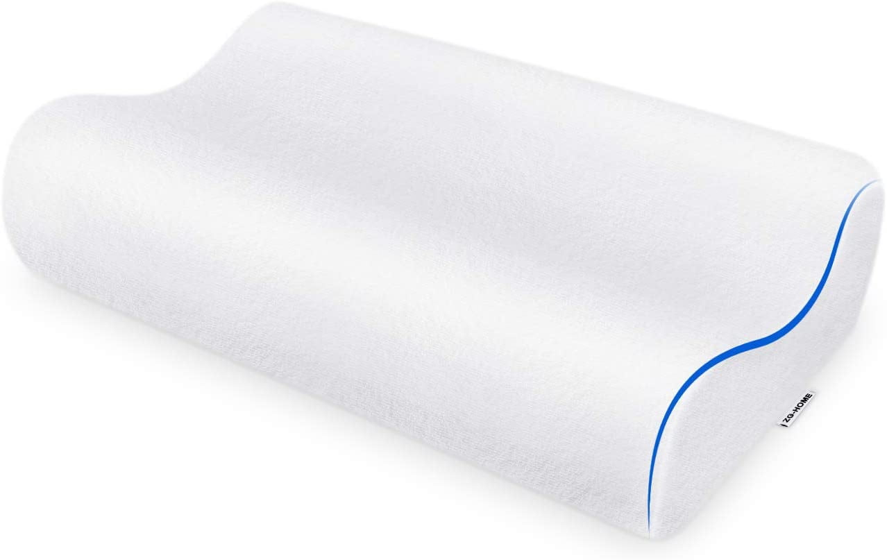 ZG Home Memory Foam Pillow with Washable Velvet Cover, Cervical