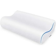 ZG Home Memory Foam Pillow with Washable Velvet Cover, Cervical Neck Support for Back and Side Sleepers, Queen Size (White)