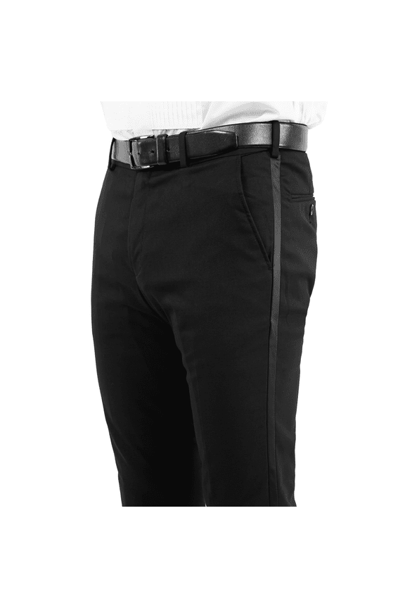 Men's Modern-Fit Black Tuxedo Pants, Separates w/ Expandable Waistband, Black