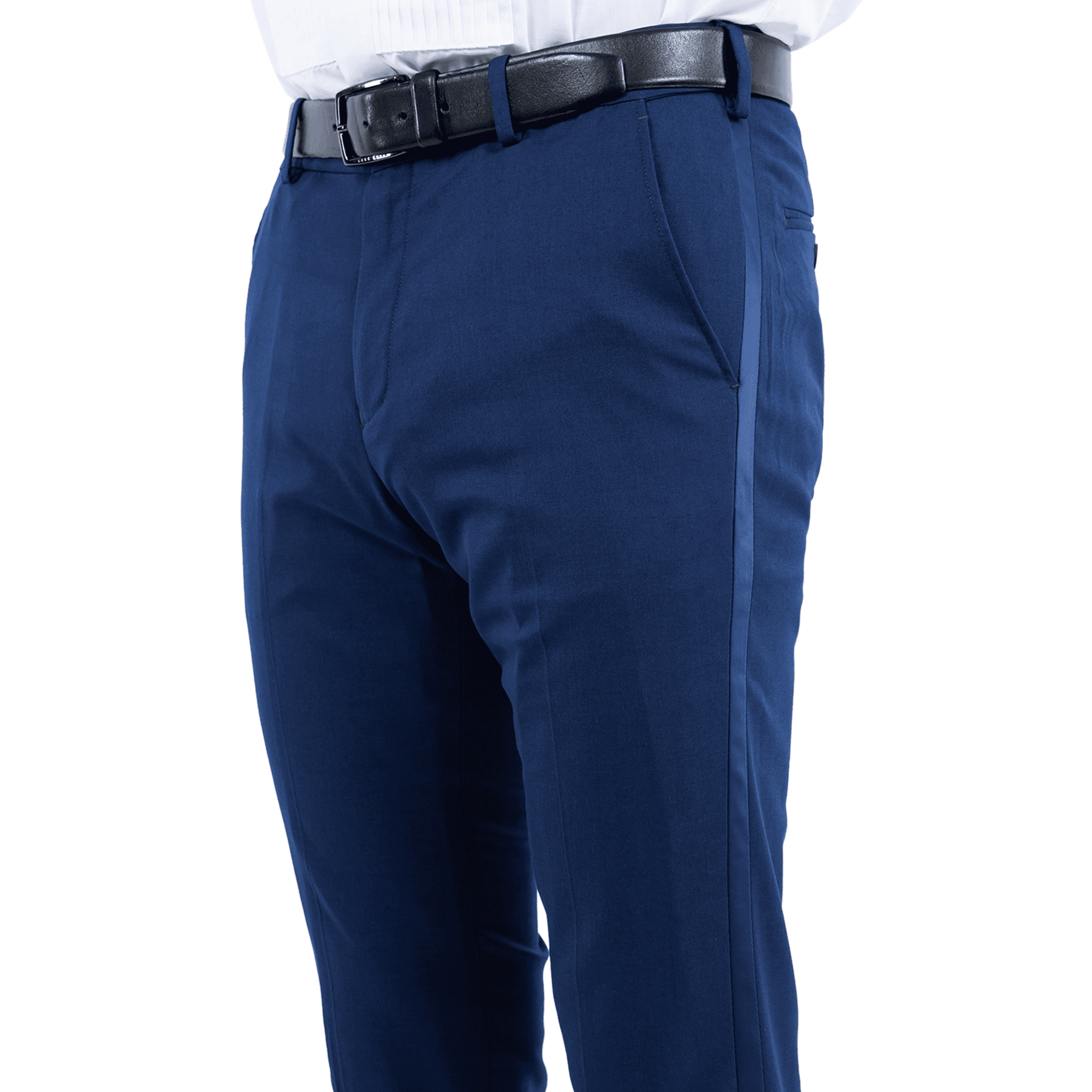 Men's Classic Fit Black Flat Front With Satin Band Solid Tuxedo Pant main image 1