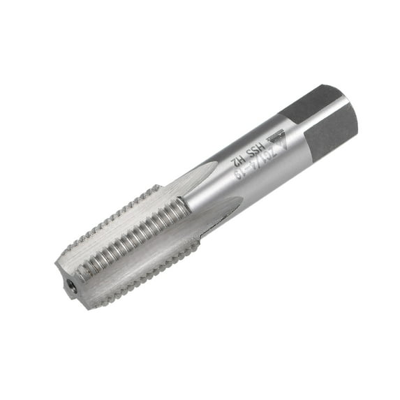 ZG1/4-19 Pipe Thread Tap, Machine Threading Screw Tap Right Hand, HSS Uncoated Straight Flute, H2 Tolerance