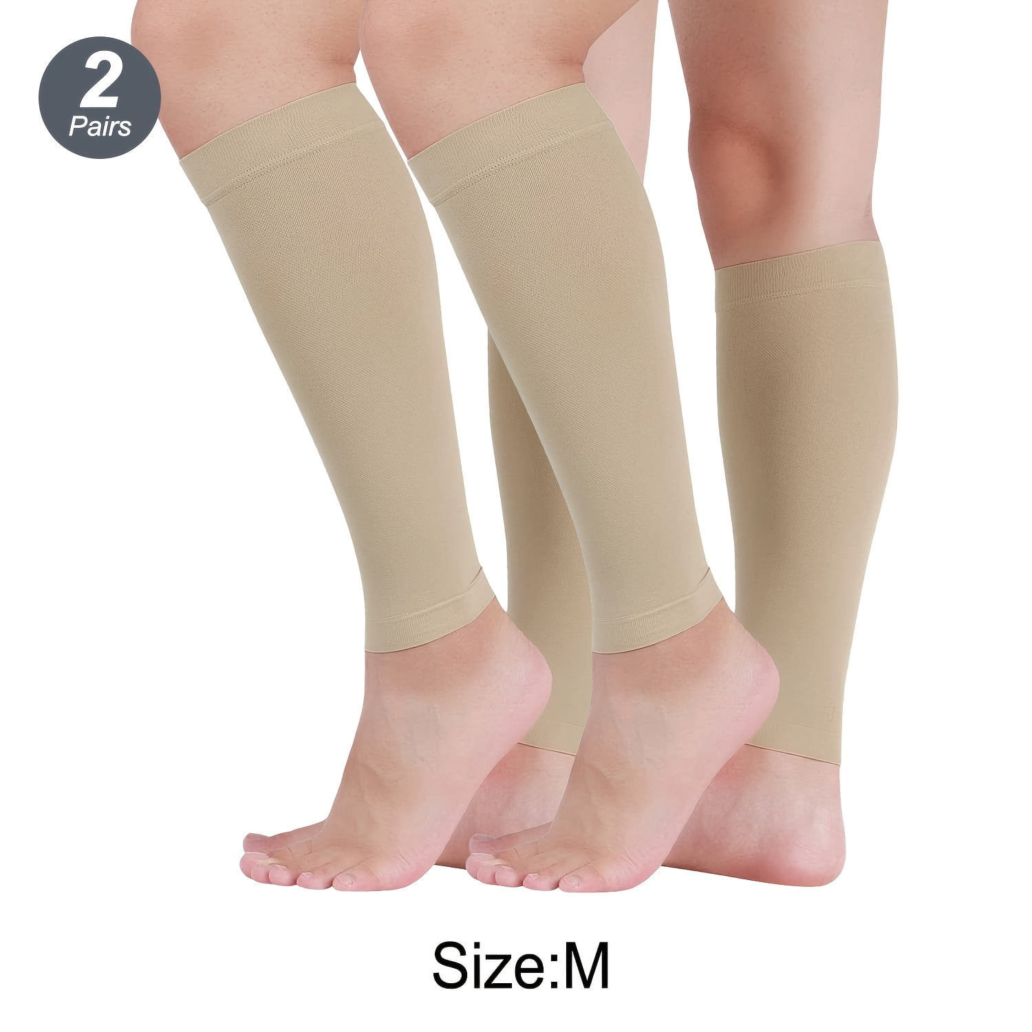 ZGAD 2pcs Compression Leg Sleeves - Order A Size Up, 20-30mmHg, Nylon ...