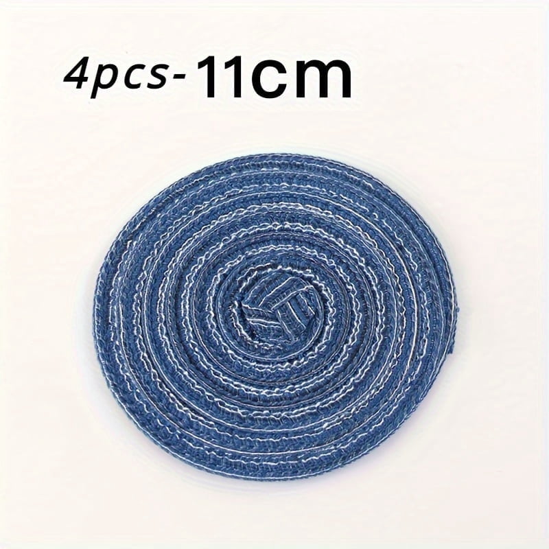 ZGAD 4pcs Set Round Woven Placemats - Durable Fabric, Perfect for Dining & Kitchen Decor - For Home & Restaurant Use - Ideal Gift for Housewarming & Holidays