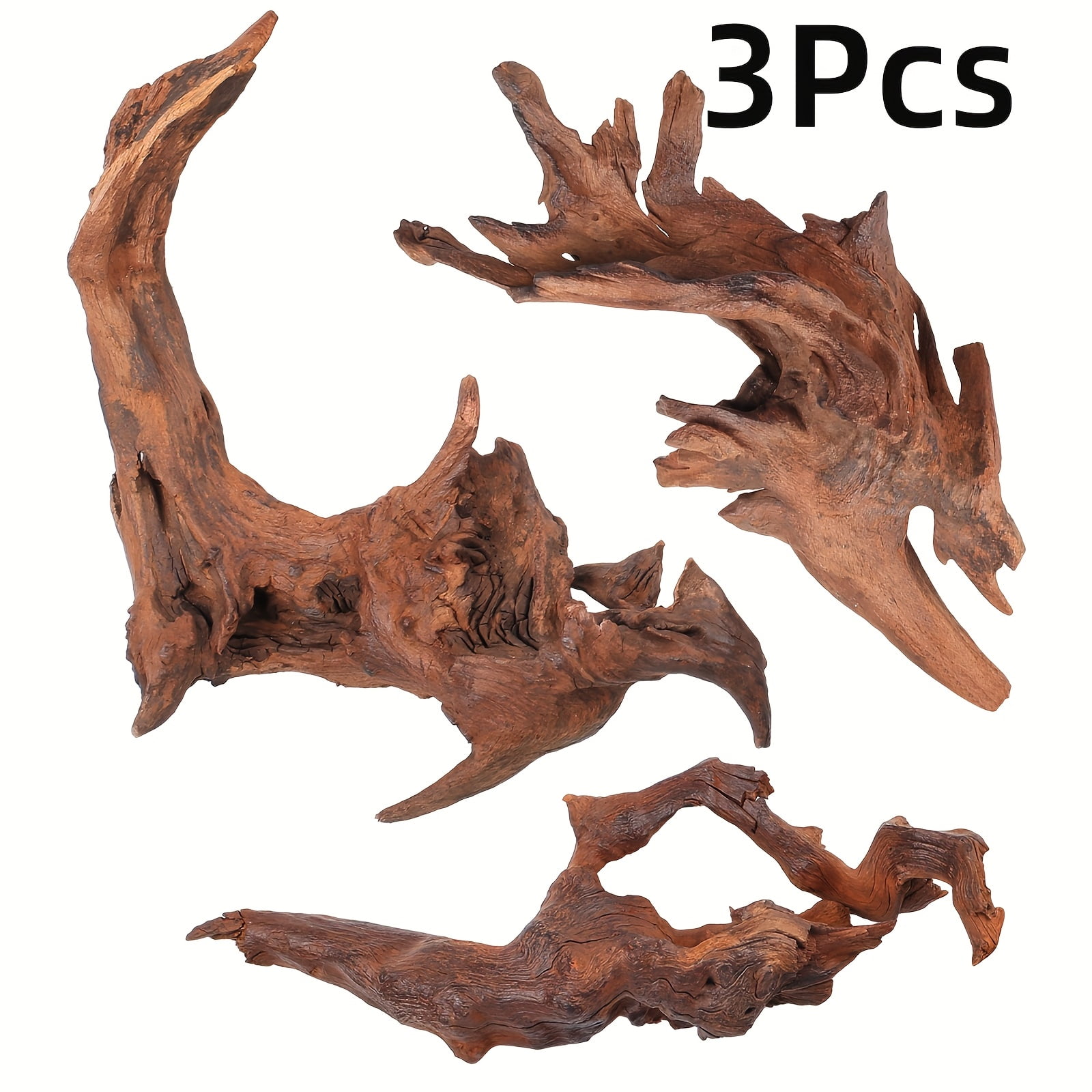 ZGAD 6-10 Inch 3pcs/ "7-14 Inch 2pcs - Natural Driftwood for Aquarium Decoration, Large Freshwater Drift Wood for Fish Tanks, Reptile Wood Branches, Mopani Wood, Aquatic or Reptile Displays