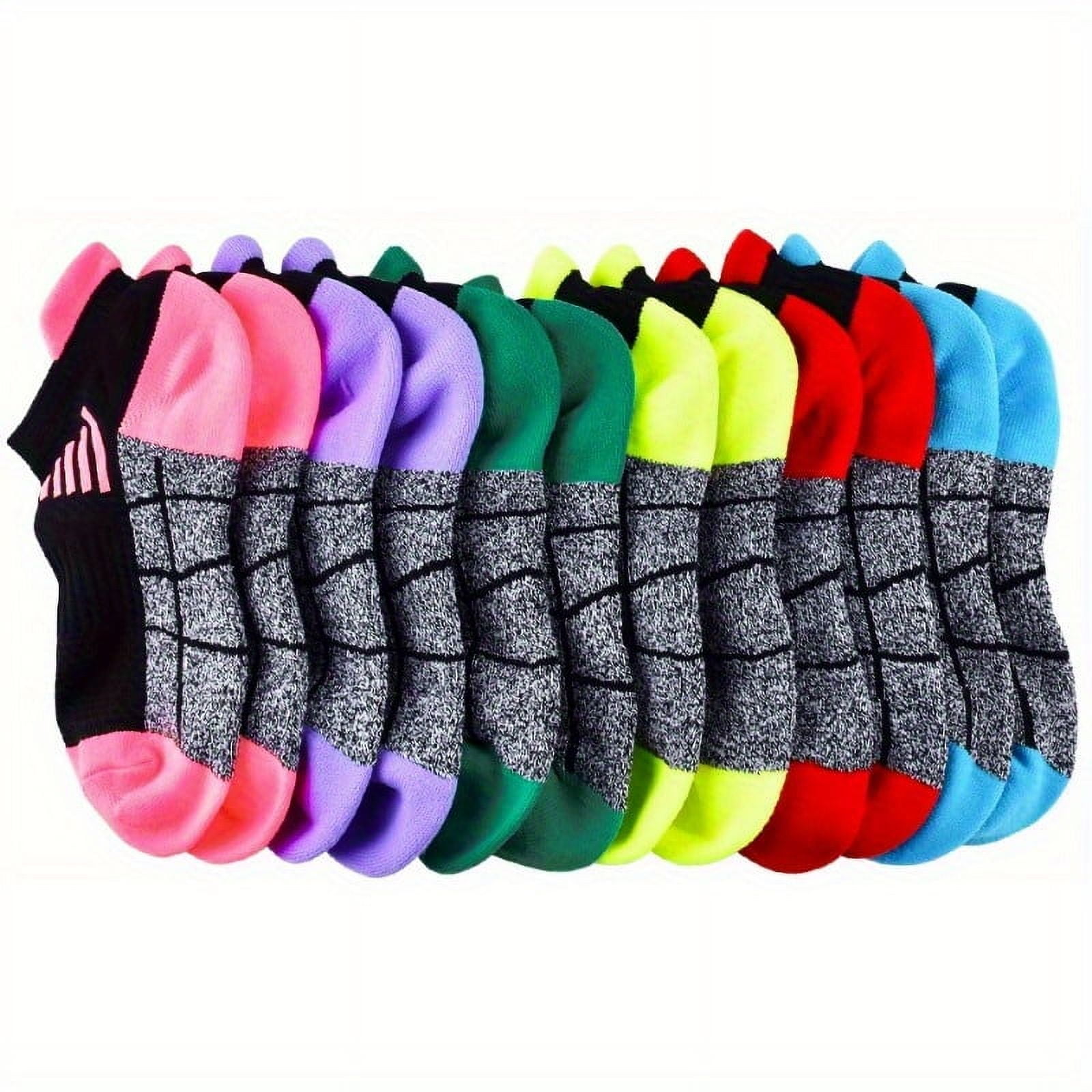 ZGAD 6 Pairs Women's Compression Athletic Socks - Low-Cut, Cushioned, Breathable, Moisture-Wicking, Arch Support, Ankle Socks for Running, Cycling, Hiking, and Outdoor Activities