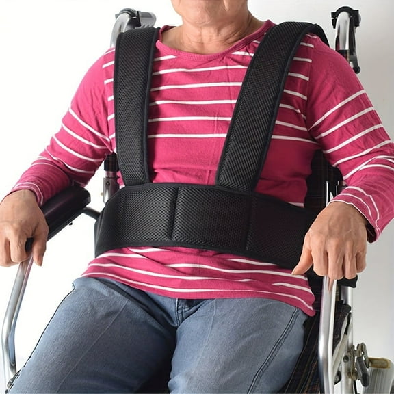 ZGAD Adjustable Wheelchair Safety Belt, Elderly and Disabled Wheelchair Accessory, Support Vest Strap, Anti-Slip, Anti-Tilt, Fall Prevention for Patients