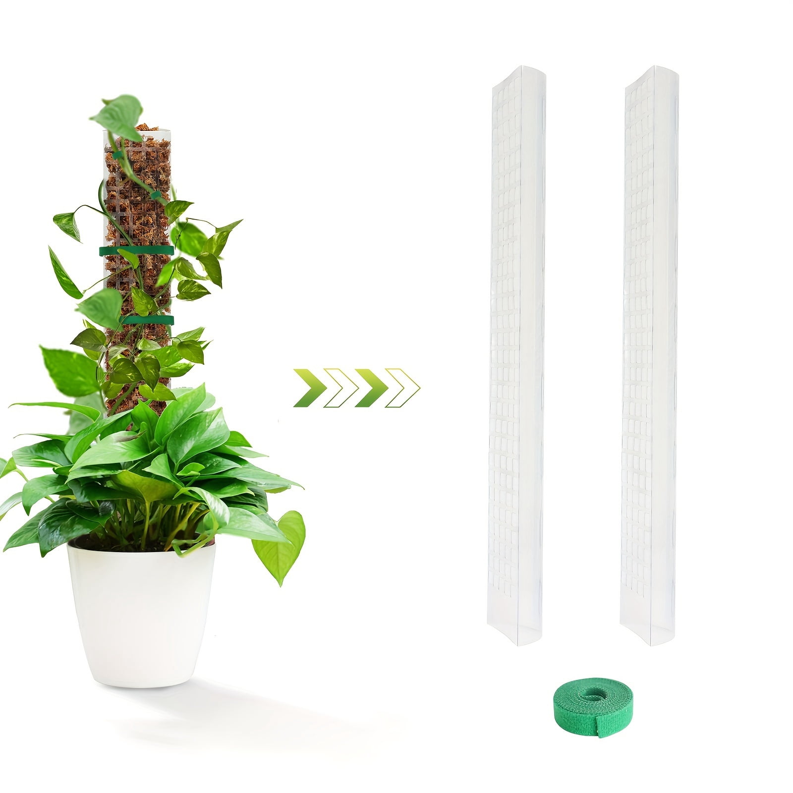 ZGAD [Durable Moss Poles] 4pcs 24-Inch Durable White PET Moss Poles ...