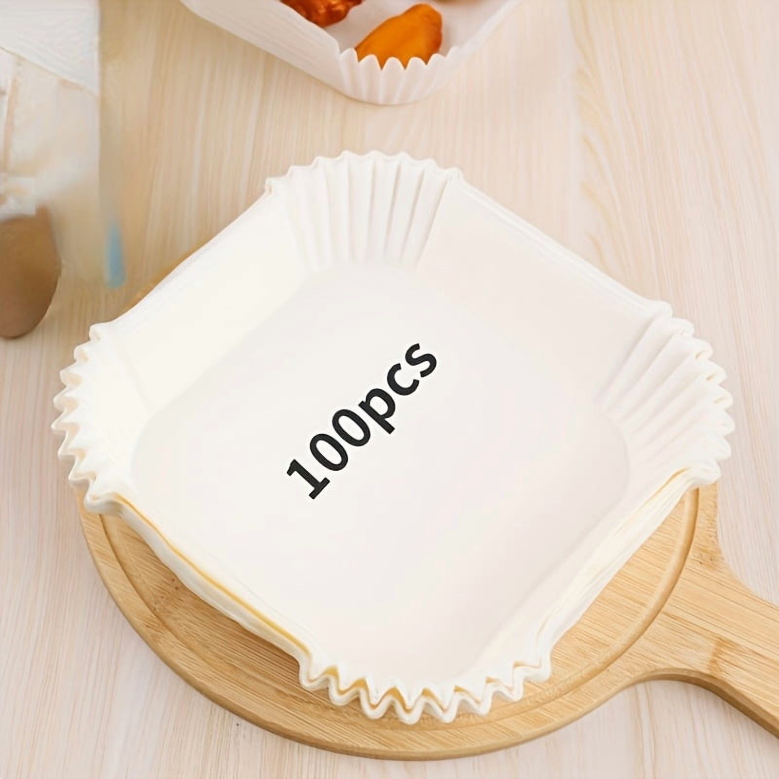 ZGAD [Popular Choice] 50/100pcs, Air Fryer Disposable Paper Liner, Air Fryer 6.3-7.9 Inch Liner [Suitable for 2-8 QT], Non-stick parchment paper for frying, baking, cooking, baking and microwave,