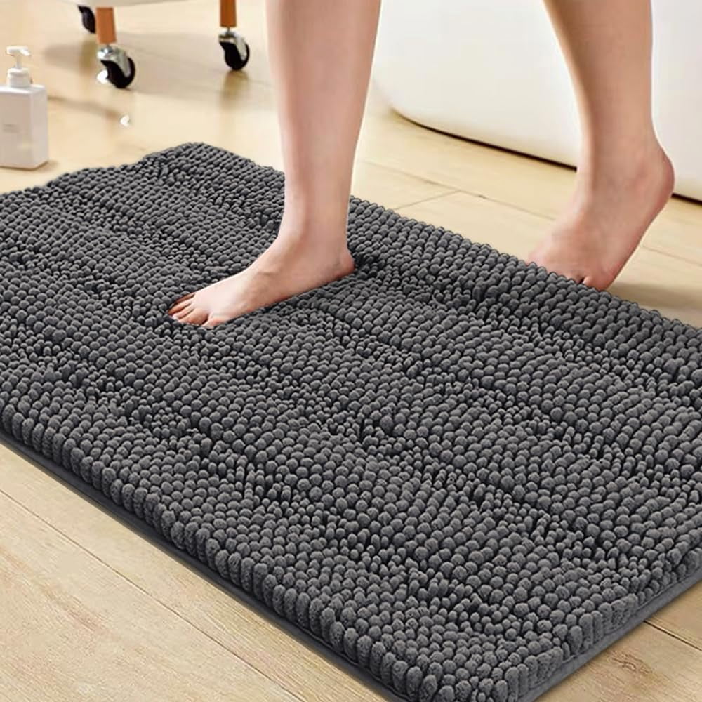 ZGAD  Sage Green Bathroom Rugs Runner Extra Long Large Bath Mat Plush Shaggy Chenille Bathroom Rug 47 x 17 Non-Slip Bath Rug Runner Extra Soft & Absorbent Thick Floor Mats, Machine Washable, Sage