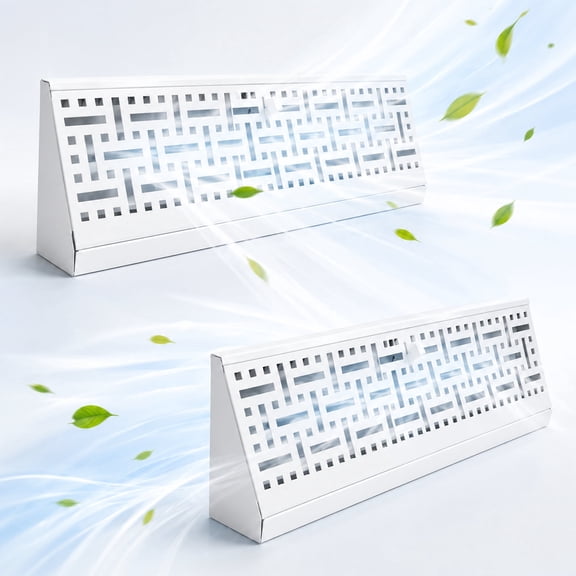 Baseboard Register Grille 15 Inch, 2 Pack Rustproof Steel Heating Cooling Air Vent Cover with Adjustable Airflow Damper