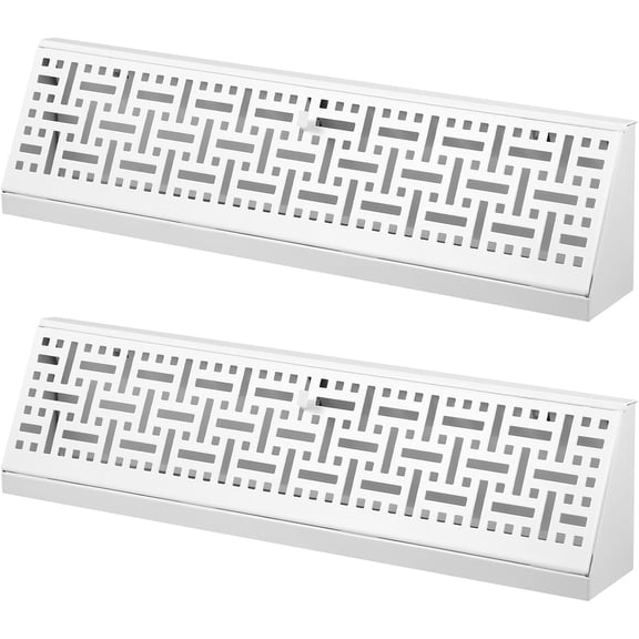 Baseboard Heating and Cooling Register Grille, 15-inch Air Vent Cover with Adjustable Airflow Damper, Heavy-Duty Rustproof Steel, 2 per pack