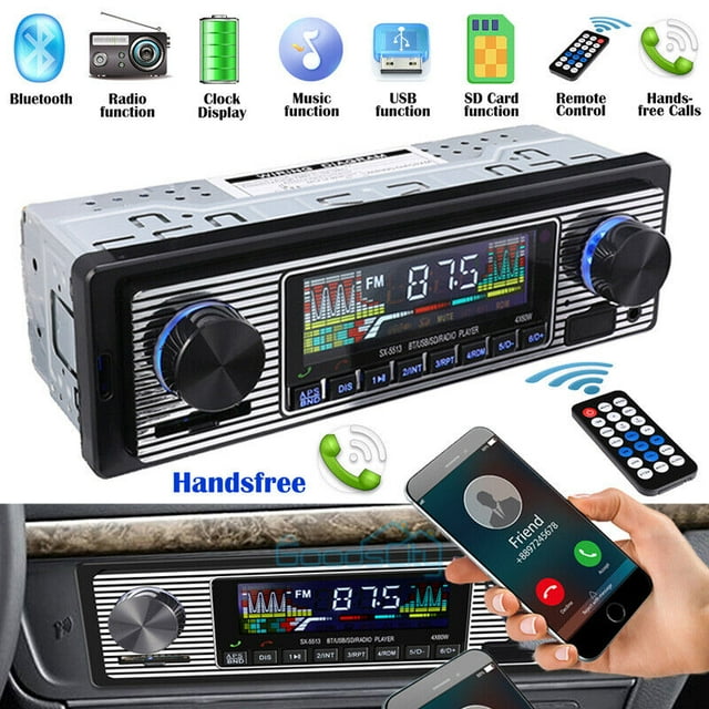 ZGBY 12V Fm Car Stereo Radio Bluetooth 1 Din In Dash Handsfree Sd/Usb