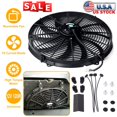 ZGBY 16" Universal Slim Fan Push Pull Electric Radiator Cooling 12V
