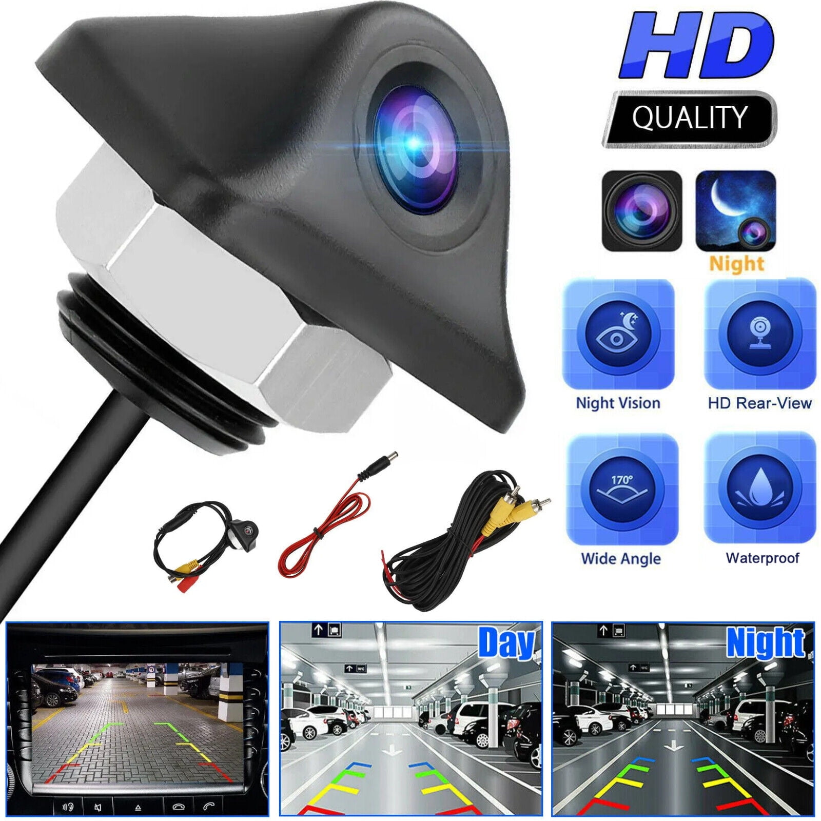 ZGBY 170° Car Rear View Backup Camera Reverse Parking Cam HD Night