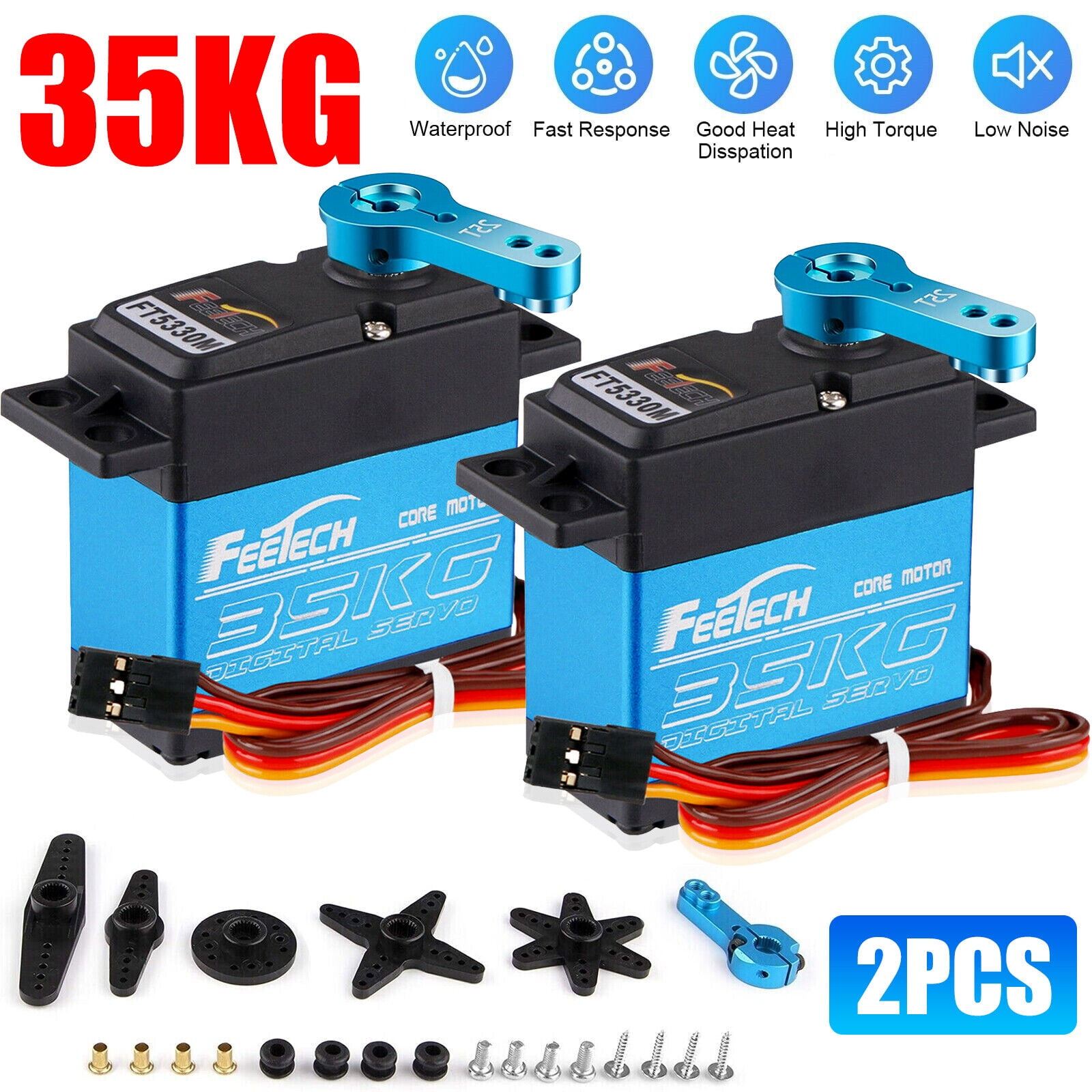 ZGBY 2PACK 35KG 180° Metal Gear Digital Servo HIGH TORQUE & SPEED RC