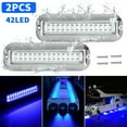 ZGBY 2x Blue 42 LED Underwater Marine Boat Transom Lights 316 Stainless