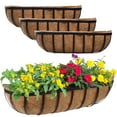 ZGBY 4 Pack 24 In Railing Planter Horse Trough Planter For Porch Fence