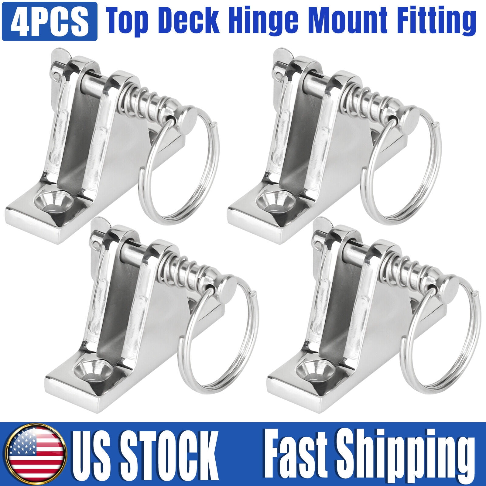 Qiilu Stainless Steel Marine Deck Hinge Mount For Bimini Top - 316 Grade, No Drill Installation, Silver Finish - Boat Hardware - View #7
