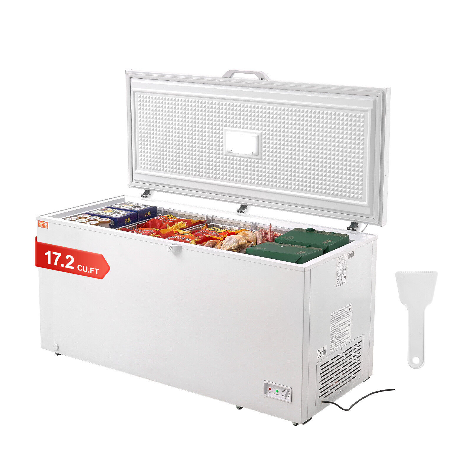 ZGBY Chest Freezer 17.2 cu.ft / 488 L Large Deep Freezer & 4 Removable