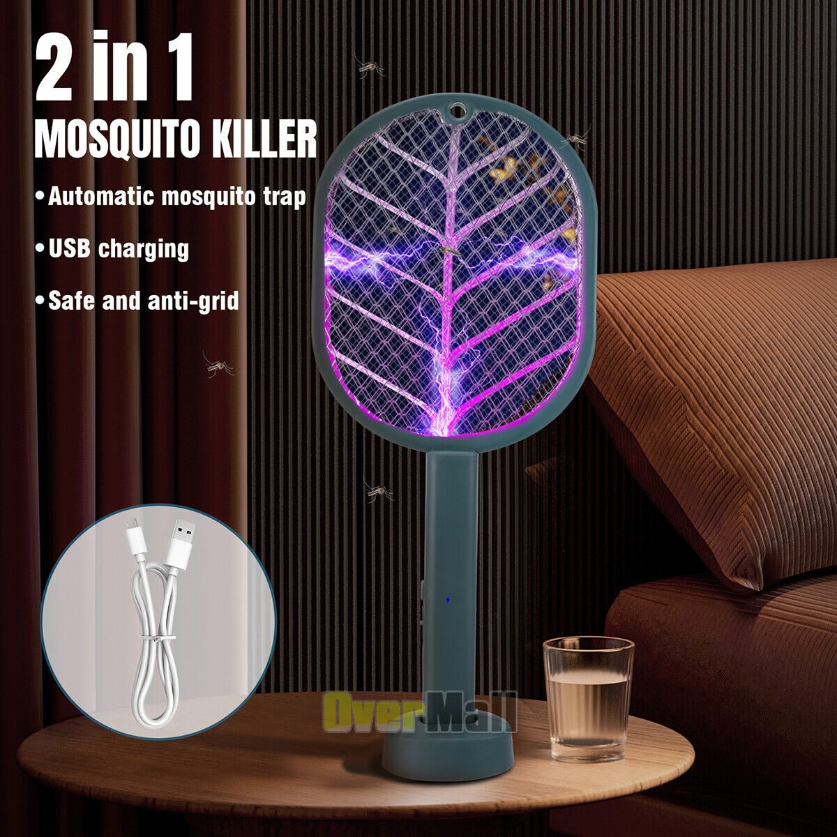 ZGBY Cordless Rechargeable Bug Zapper Mosquito Insect Electric Fly