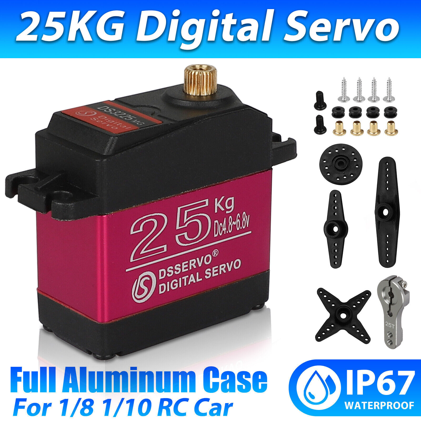 ZGBY DS3225 25KG Metal Gear Digital Servo Waterproof High Torque for 1/