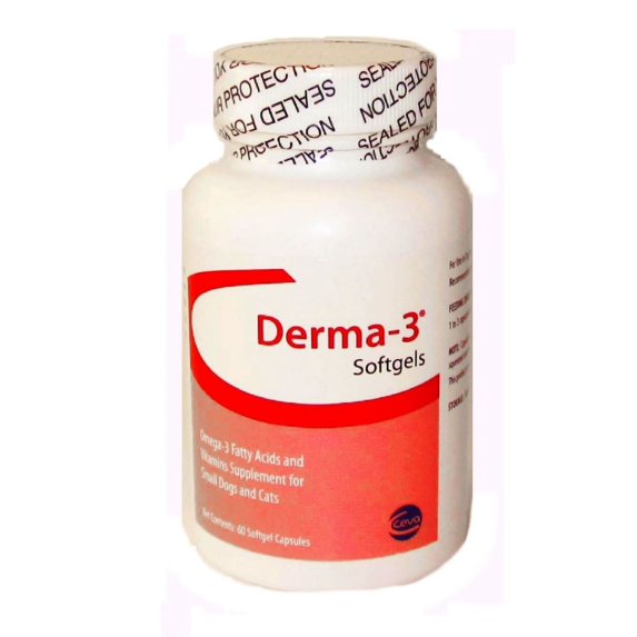 ZGBY Derma-3 Softgels For Cats & Small Breeds, Red 60 Capsules