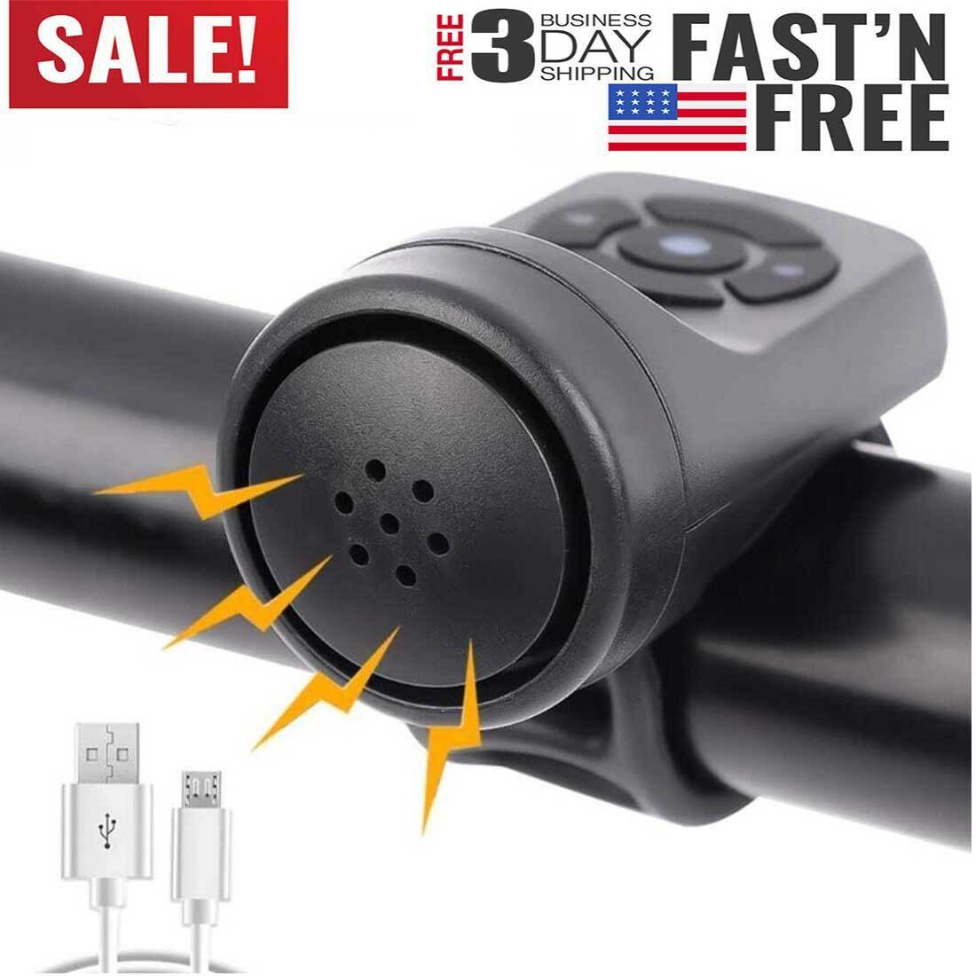 ZGBY Electric Bike Horn Bicycle Bell Rechargrble 4 Sound Modes Loud